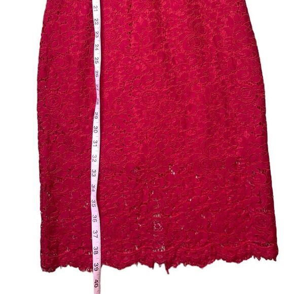 Express Red Lace Midi Dress - Picture 14 of 16